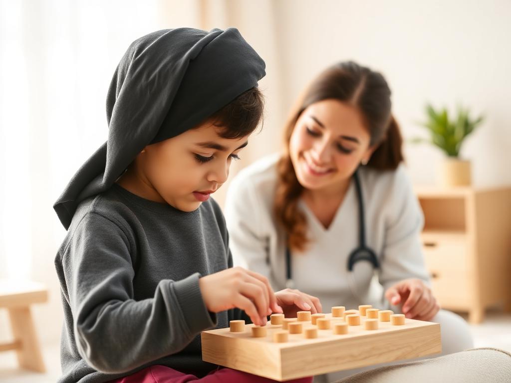 طفل في جلسة تحسين تركيز